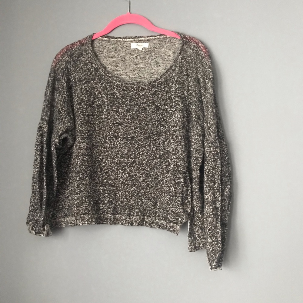 Madewell Peppermill cropped gray/black Sweater xl